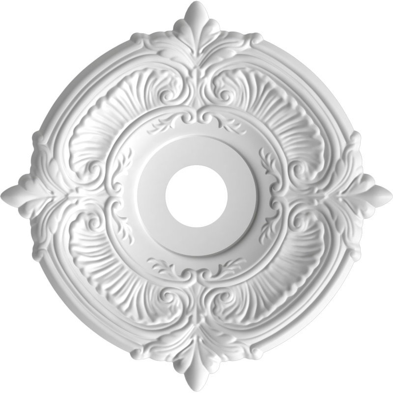 Attica Thermoformed PVC Ceiling Medallion, 19" H x 19" W x 1" D, Aged Dark Steel