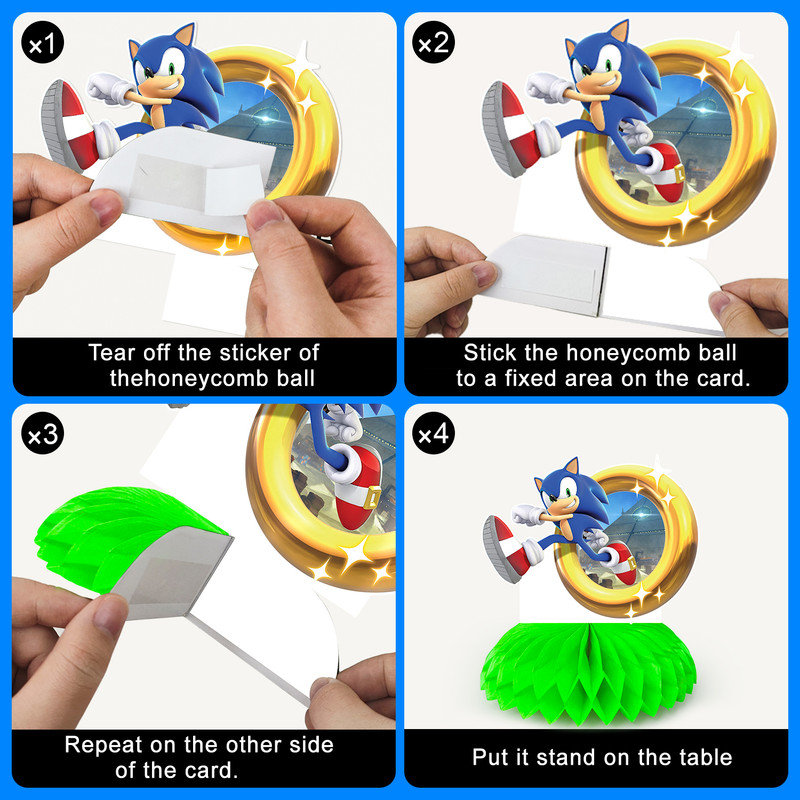 Ensemble de centres de table Sonic, 9 pièces