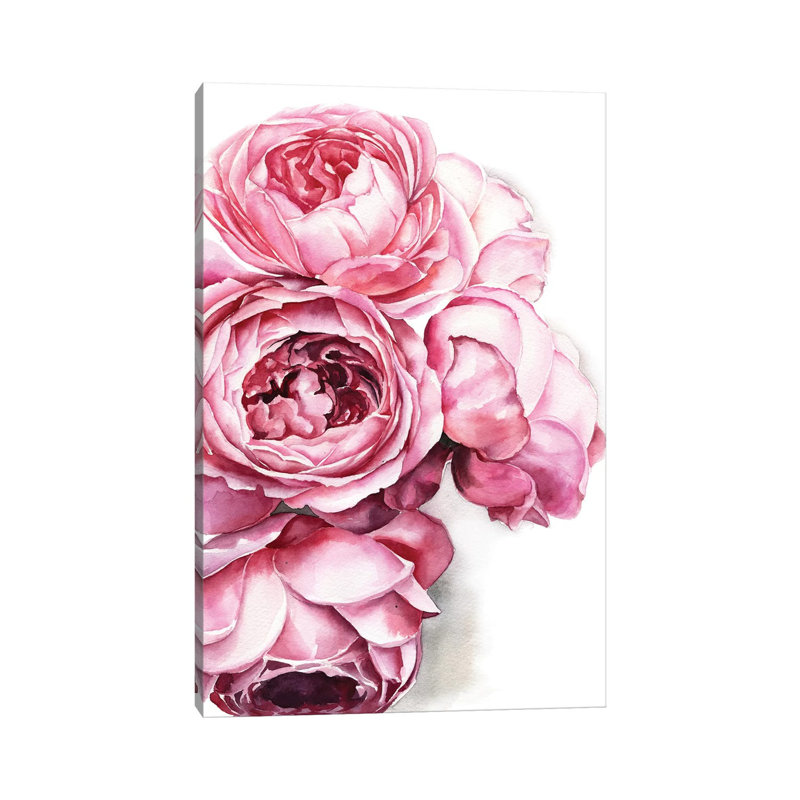 Peony by Kira Balan - Painting, No Mat, 40" H x 26" W x 1.5" D, Wrapped Canvas