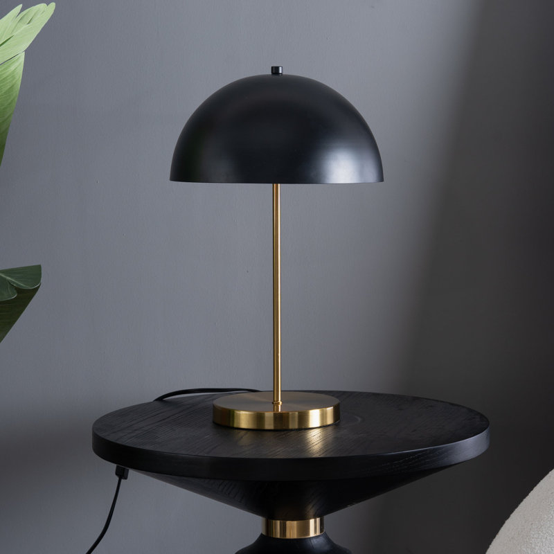 Lampe de table Stratos - Extérieur noir - Intérieur blanc, H 19,7 po x l 11,8 po x P 11,8 po, Noir