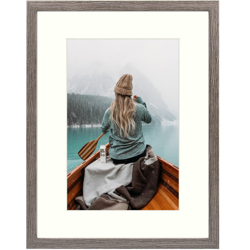 Nickolas Picture Frame with Mat, Gray, 12" x 16"