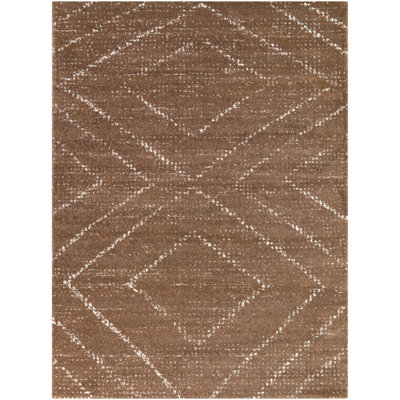 Tapis brun clair à losanges rétro