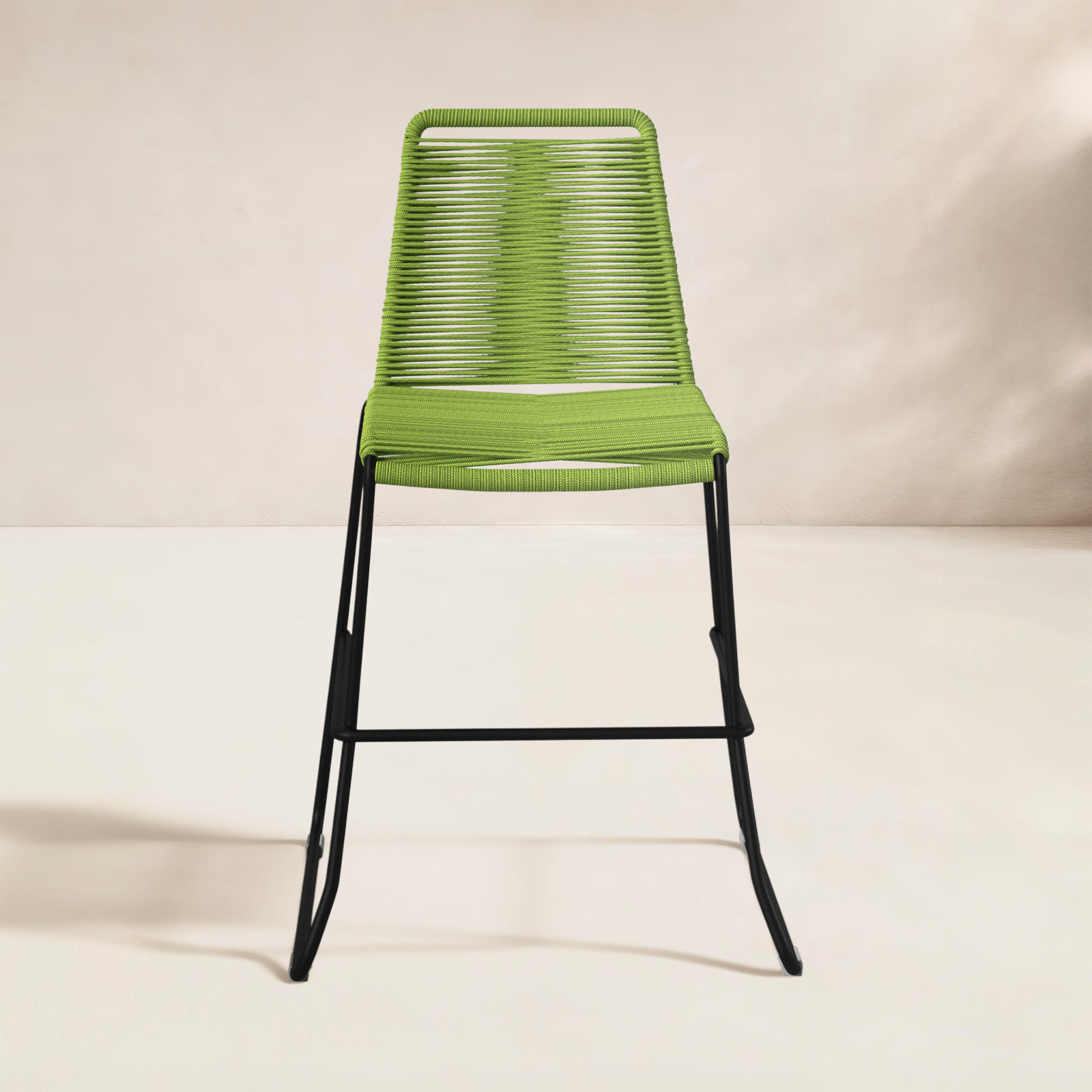 Huron Outdoor Bar Stool, Green, Counter Stool (26" Seat Height)
