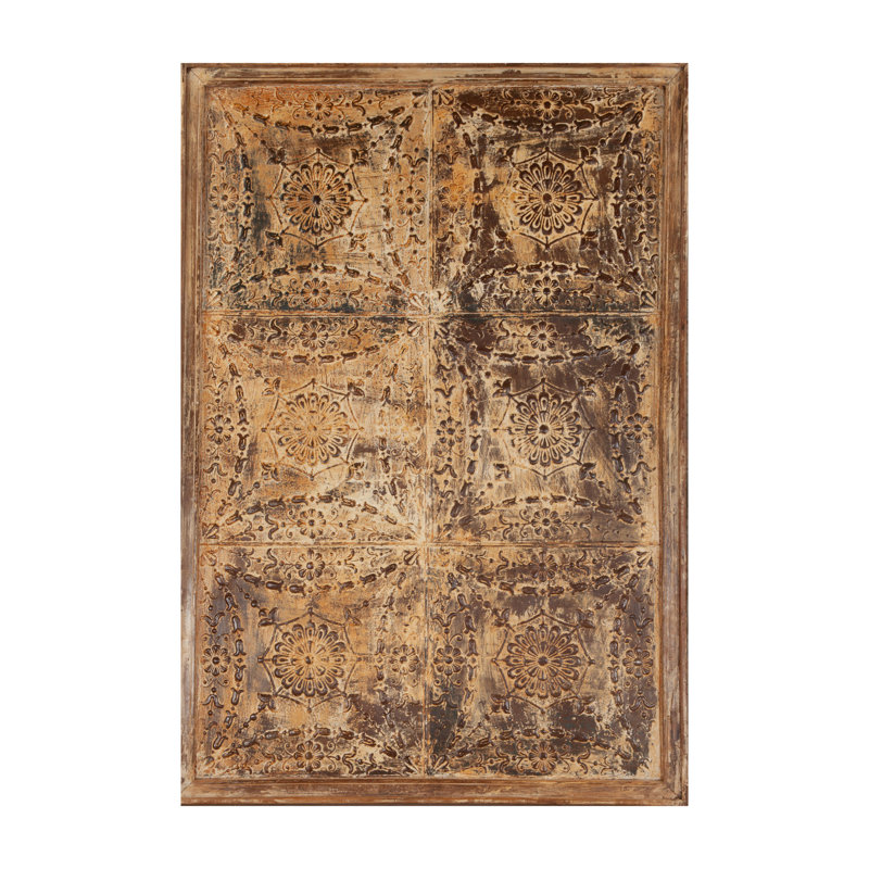 Grand panneau de plafond en fer Curio blanc antique