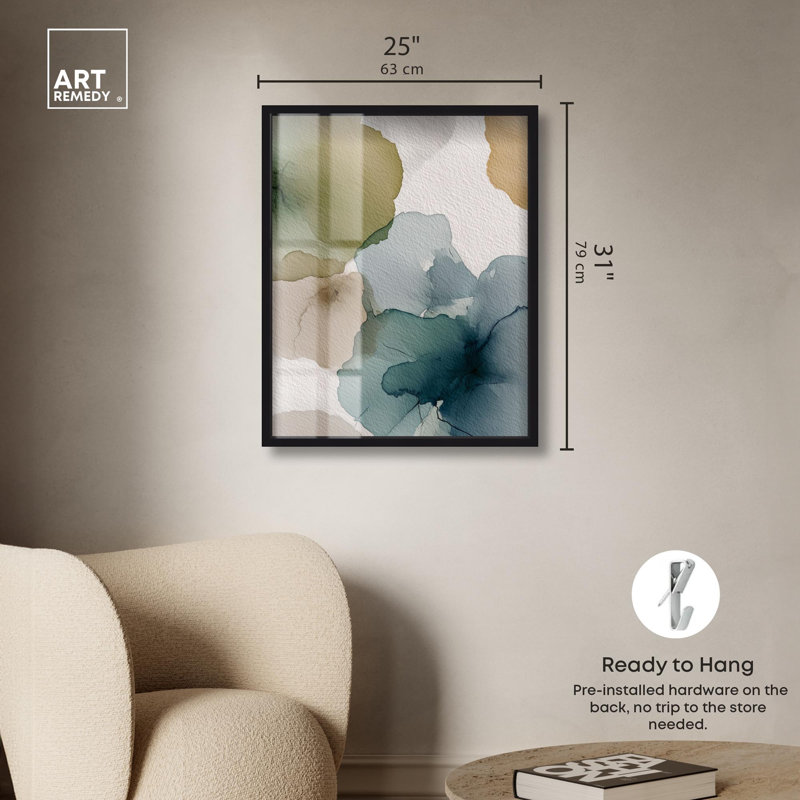 «Moss and Mineral Forms II Shadowbox Print Nature Decor» par Art Remedy, H 31 po x l 25 po, Noir