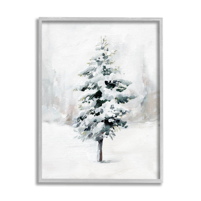 Wintery Snow Tree Scene at-159, H 30 po x l 24 po x P 1,5 po, Estampe numérique Farmhouse