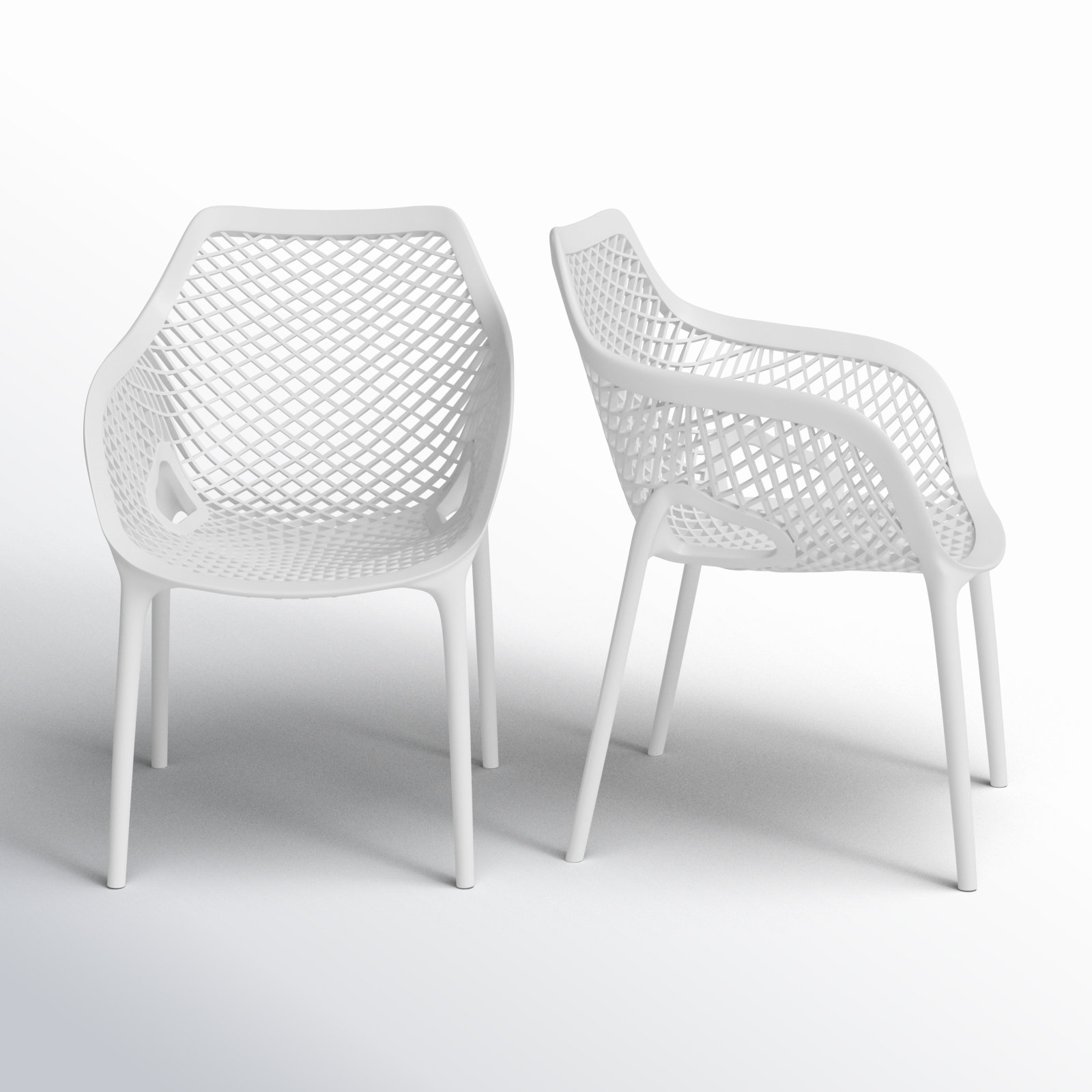 Farrah Stackable Patio Armchair, White