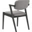 2 chaises grises de style Mid-Century moderne et confortables avec cadre noir et 2 chaises rembourrées