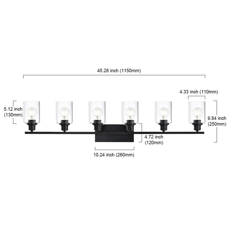 Hammondsport 6 - Light Dimmable Vanity Light
