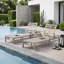 Ensemble de chaises longues d'extérieur en bois ajustables avec coussins-822922829