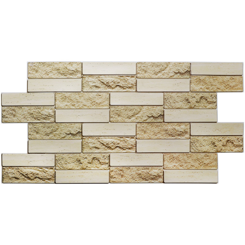 Panneau mural 3D 19 po x 39 po (paquet de 5), Beige