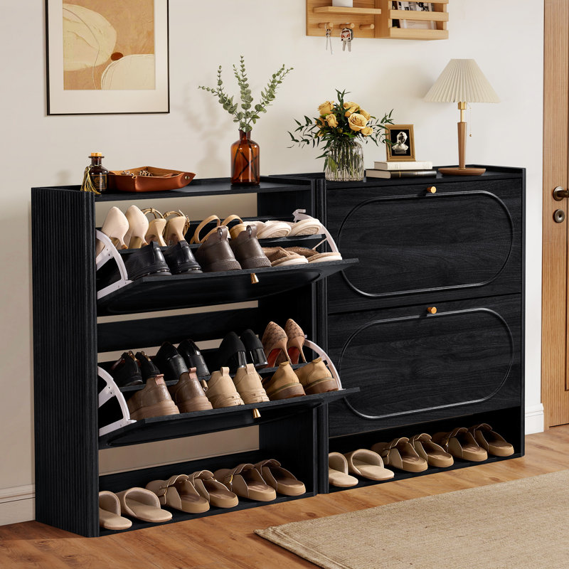 20 Pair Shoe Storage Cabinet, Black