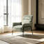 Chaises d'appoint modernes, structure en métal vert, chaise longue compacte