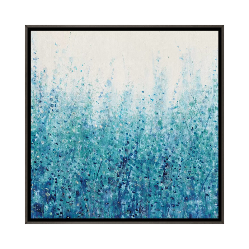 «Misty Blues I», reproduction d'art sur toile encadrée, H 18 po x l 18 po, Impression encadrée sans passe-partout, Gris