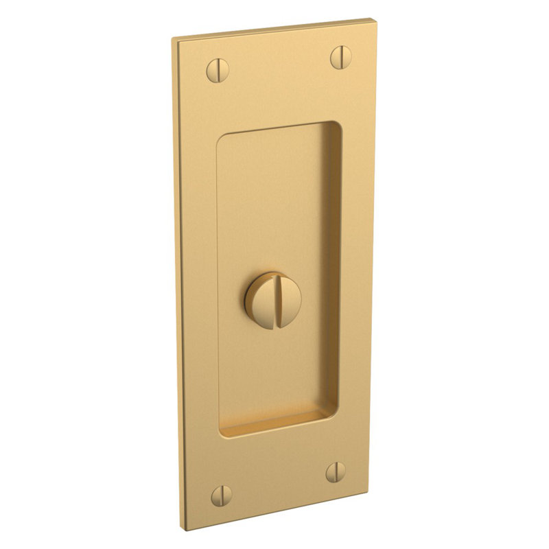 Vintage Brass Keyed Pocket Door Lock Set