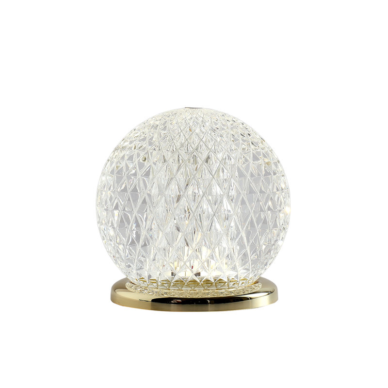 Touch Crystal Sphere LED Table Lamp, 3 CCT Stepless Dimmable Rechargeable Mood Light
