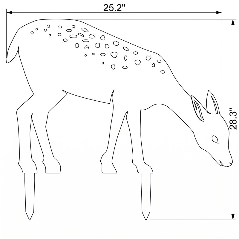 Silhouette de gazelle en métal pour jardin