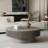 Round Coffee Table with Storage Solid Wood Veneered Modern Coffee Table Accent Tea Table for Living Room, Bedroom, Apartment or Office-223497699-223497700