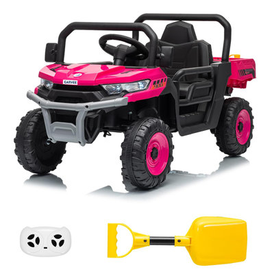Camion à benne basculante 12V pour enfants avec télécommande parentale, camion électrique à une place avec batterie et lit à benne basculante, portes à double ouverture, suspension, lumières DEL