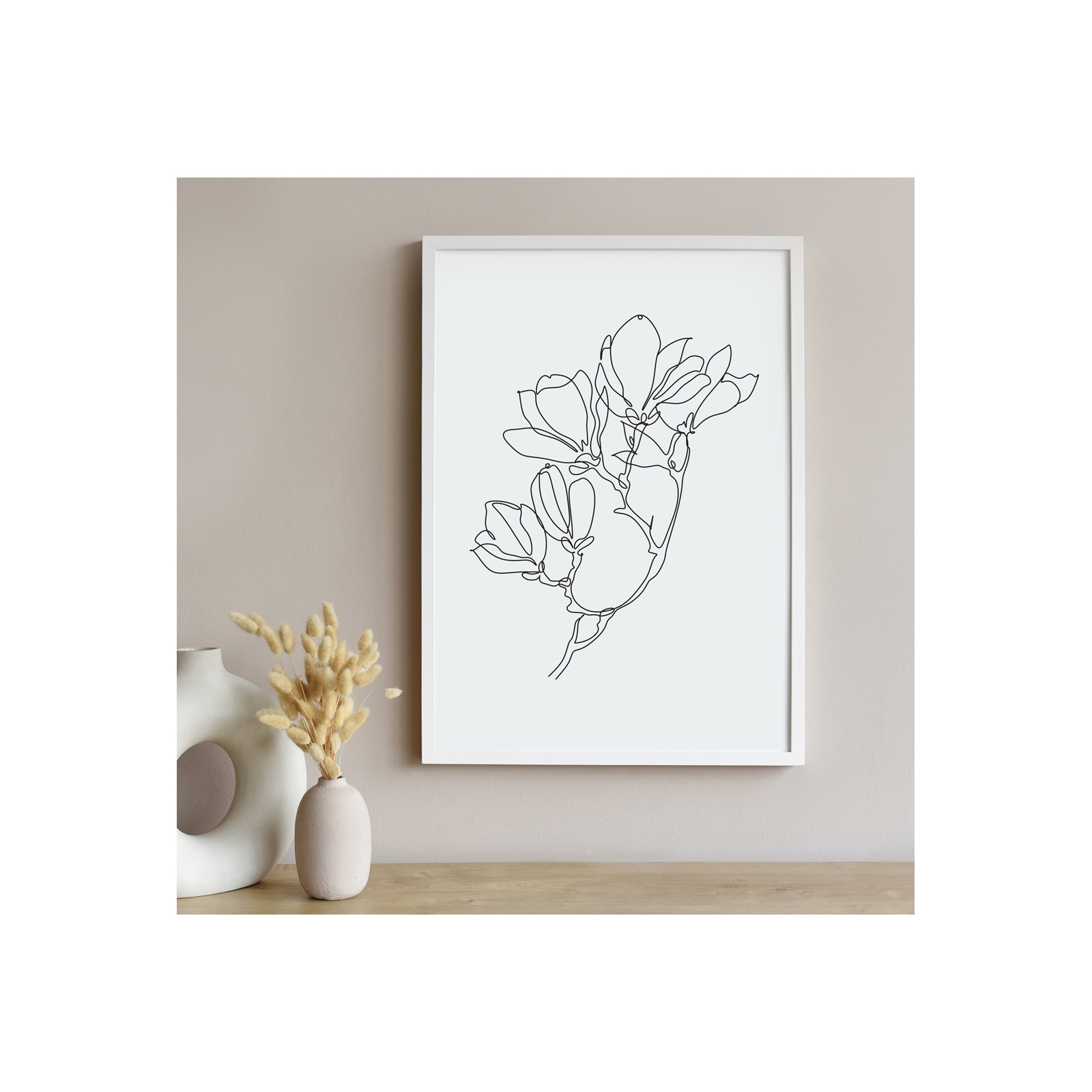 Capullo Wood Matte Picture Frame with Mat, 18" x 24", White, 24" x 30"