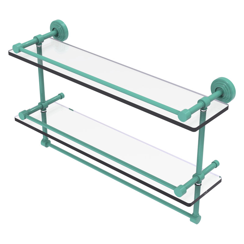 Waverly Place 2 Piece with Towel Bar, 12" H x 22" W x 5" D, Sea Foam Green