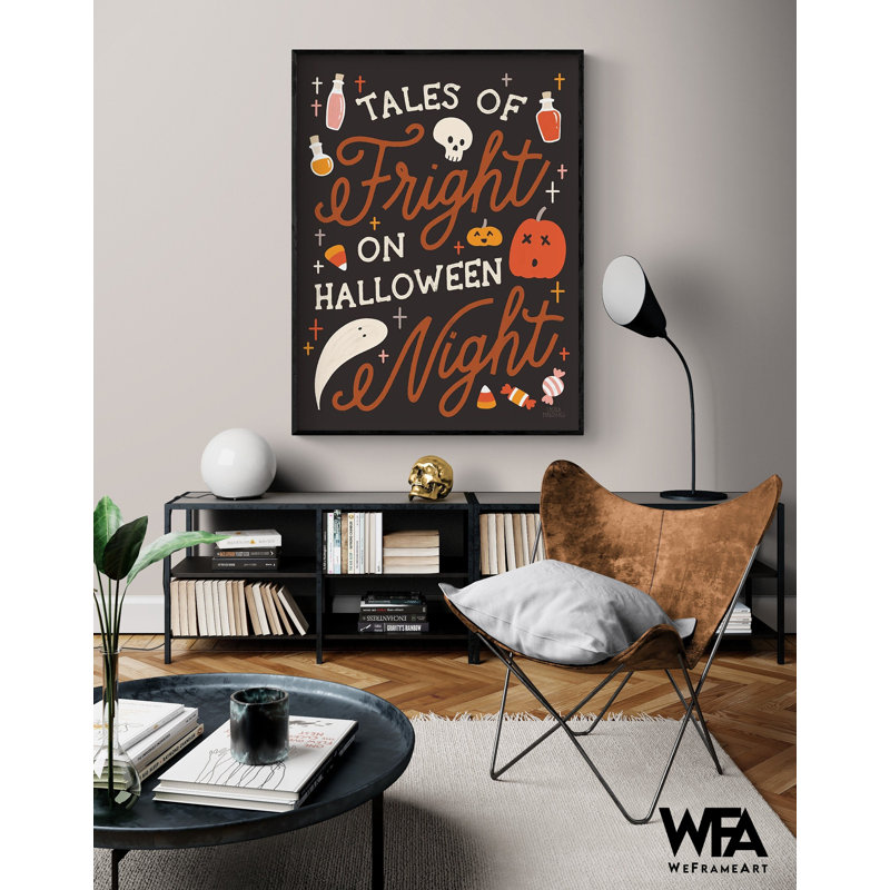 Affiche orange orange, idée de décor classique d'Halloween, citations d'Halloween, art mural pour chambre d'enfant, idée de décor pour l'entrée d'automne