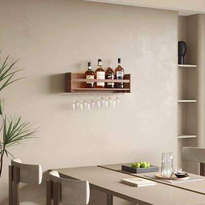 Nordic Solid Wood Wall-Mounted Wine Rack | Multi-Purpose Kitchen & Dining Storage Shelf