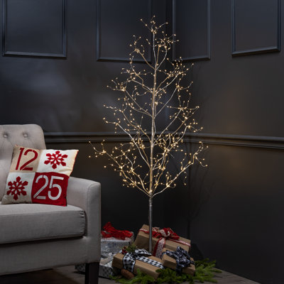 Silver 5' Pre-Lit Pine Christmas Tree
