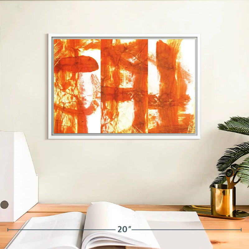 Orange noisette, Cadre flottant blanc, 13 po x 9 po