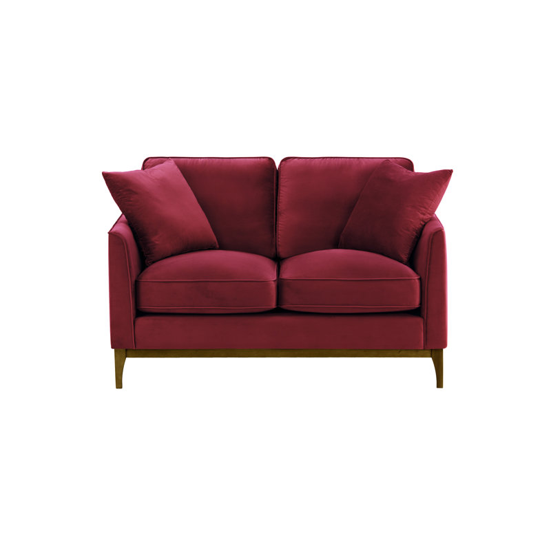 Jaap 2 Seater Sofa, Red, Dark Oak
