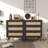 Caityln 2 Pack Nightstand with 3 Drawers, Boho  Nightstand  with Power Outlets-2040379645