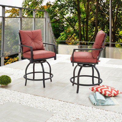 Ensemble de 2 tabourets de bar avec coussin Briella