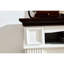 Console de 70 po avec foyer de style style contemporain, matériau, solution de rangement élégante, salon / chambre à coucher, conception de foyer sur pied cerise / blanc de 70 po, concept de tablette ouverte,