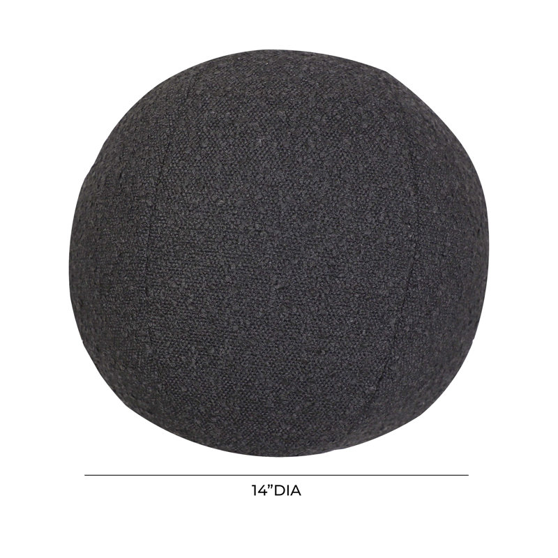 Boba Black Boucle 9" Spherical Pillow