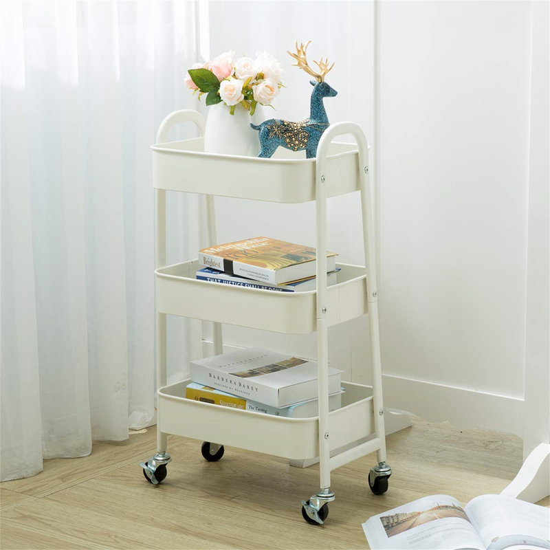 Haleigh 27.5cm H x 27.5cm W Utility Cart with Wheels, White
