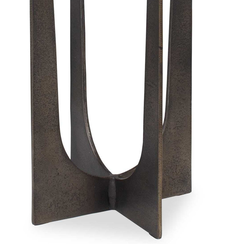 Table d'appoint Dery, plateau rond en marbre blanc de 12 po, pieds en laiton bronze