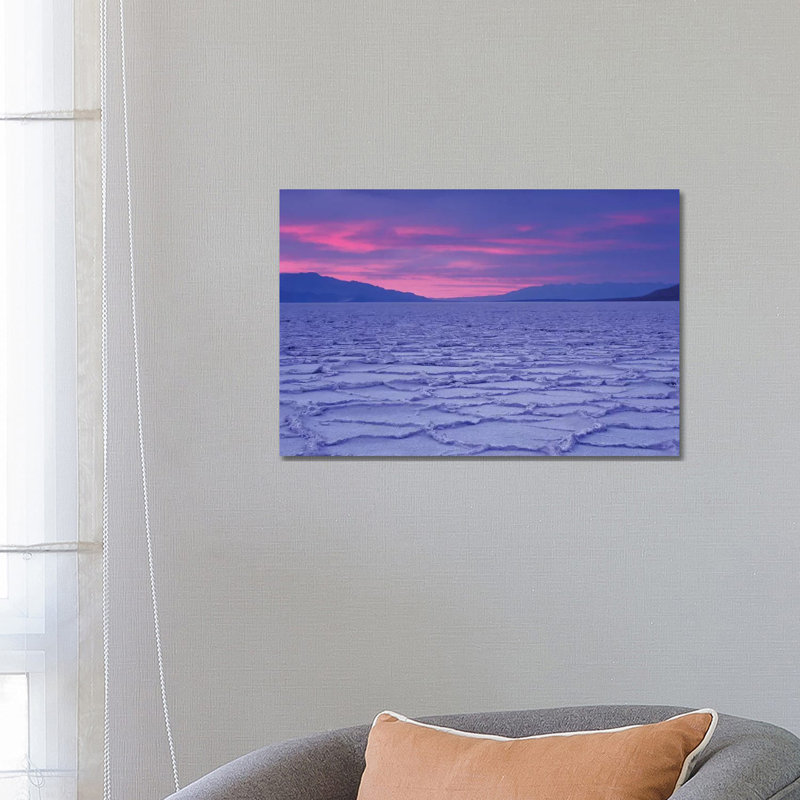 USA, California, Death Valley National Park. Salt flats at sunset. 1 Piece Wrapped Canvas Wall Art, 45.72cm H x 66.04cm W