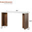 Bar 55 po de long à hauteur de comptoir pour 4 à 6 personnes avec plateau de table très épais, table basse rectangulaire pour la cuisine, la salle à manger, le salon, noyer et blanc-94124895