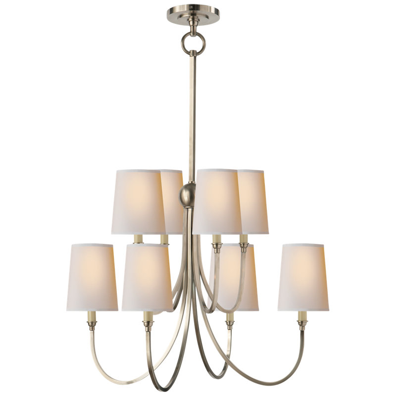 Thomas O'Brien Reed Large Chandelier, Antique Nickel, Fabric