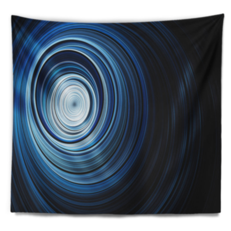 Tapisserie sans fin bleu ondulé tunnel tunnel Abstract, H 32 po x l 39 po