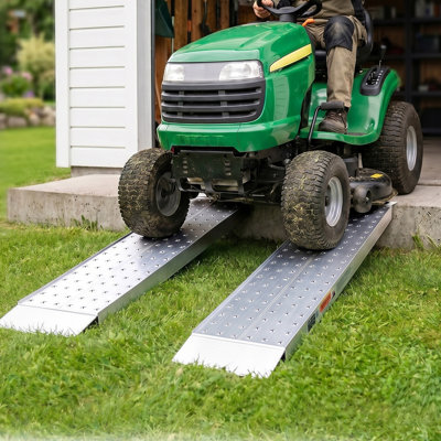 Aluminum Trailer Ramps, 55 x 12 in, Heavy-Duty ATV Ramp Set with Anti-Slip Plates, 3000LBS Combined Capacity Loading Ramps for Motorcycles, Lawn Mowers, Farm Tractors, Carts