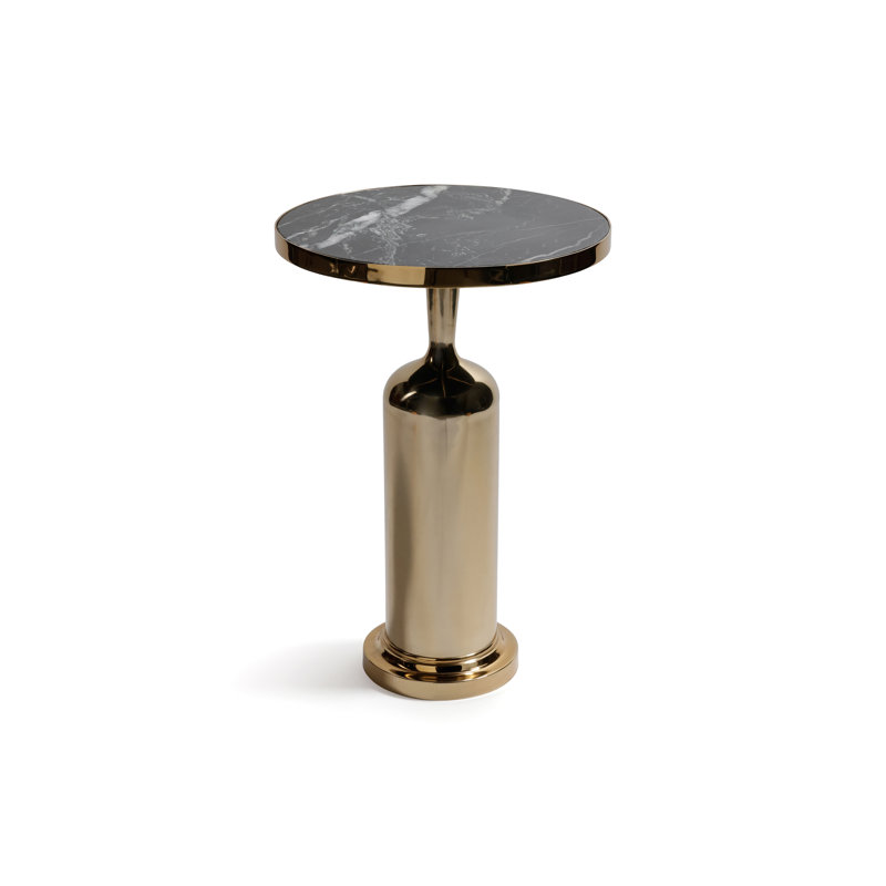 Nomad Polished Gold Marble Accent Table
