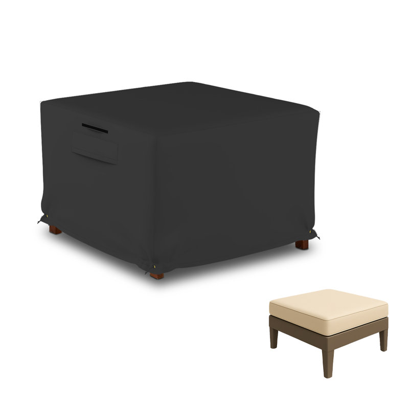 High-Density Waterproof Patio Deck Box Cover For Outdoor Rectangle Ottoman With Storage, Gray