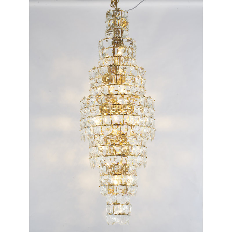 Lustre en cristal 28 lumières Modern, Laiton