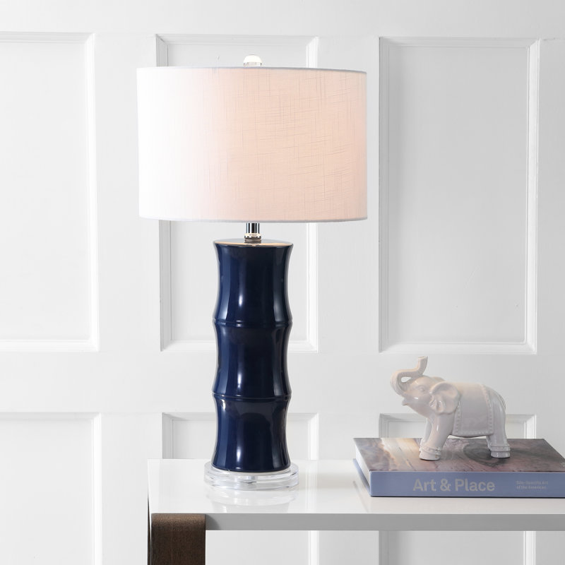 Lampe de table 27 po Hershman, Bleu marine