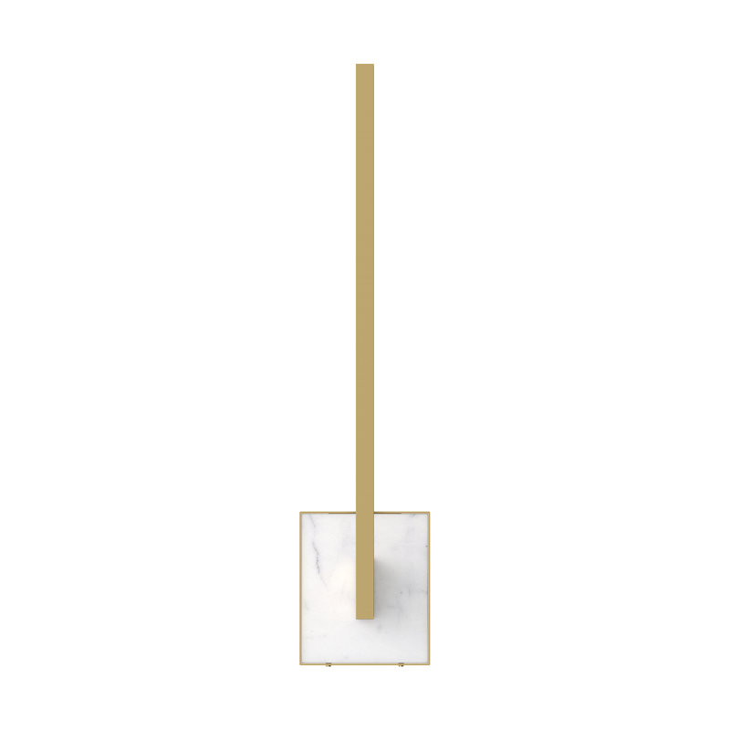 Klee 1 - Light LED Armed Sconce, Natural Brass/White Marble
