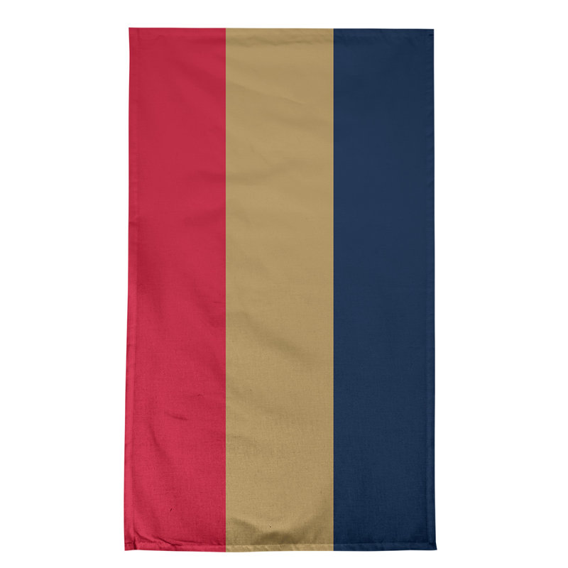 Anaheim Stripe Tea Towel Kitchen Towel, Poly Twill, Red/Flat Gold/Blue