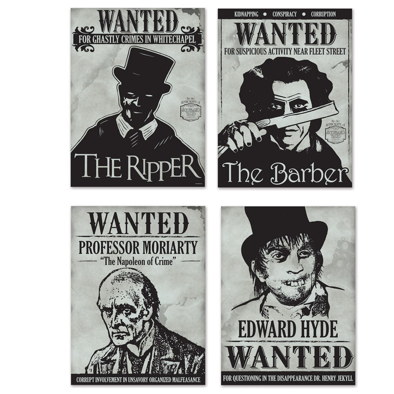 Ensemble de décoration murales 4 pièces Sherlock Holmes
