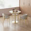 Table bistro ronde de 31,5 pouces avec plateau en faux marbre et plateau en métal robuste, facile à assembler, diamètre de la structure en métal robuste-10266253