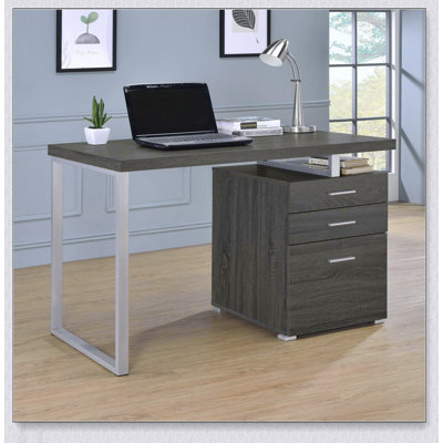 3-Drawer Reversible Office Desk with Spacious Storage and Modern Industrial Design for Enhanced Productivity
